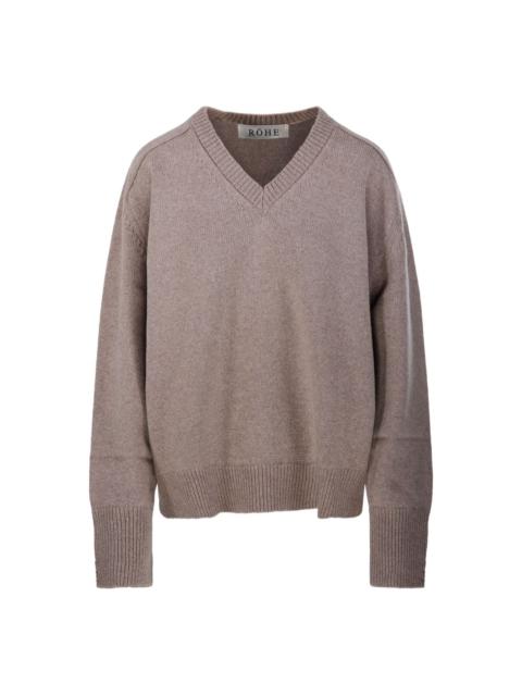 RÓHE v-neck split-cuff sweat