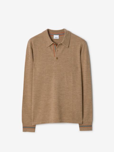 Long-sleeve Wool Polo Shirt