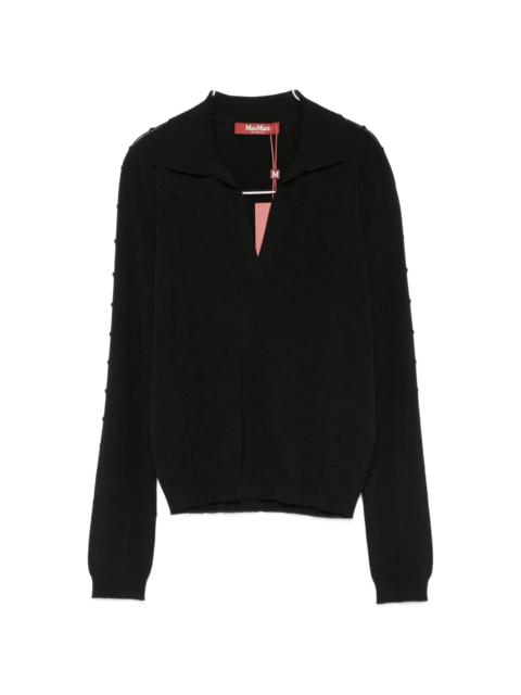 Max Mara Studio Max Mara Studio Bobble-knit Polo Sweater