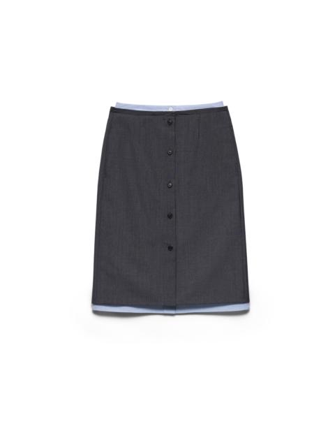Prada Light mohair and chambray skirt