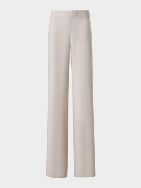 AKRIS Filibert Cupro Gabardine Straight-Leg Elastic-Waist Pants