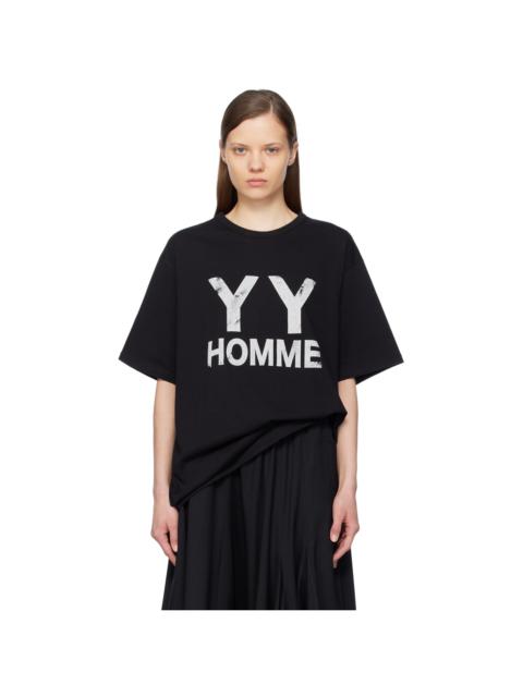 Yohji Yamamoto Black Printed T-Shirt