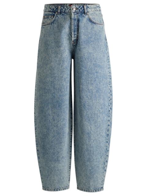 HUGO BLUE STRAIGHT-FIT JEANS WITH WIDE LEG