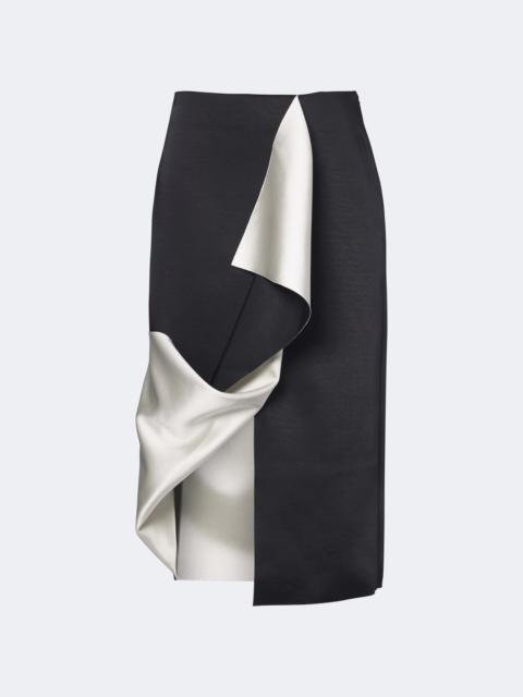 RÓHE Draped asymmetric satin midi skirt