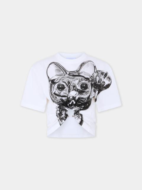 rabanne OHMORI X RABANNE CAT PRINT PIERCING T-SHIRT