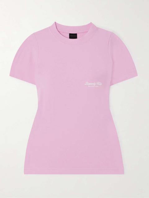 BALENCIAGA Embroidered stretch-cotton jersey T-shirt