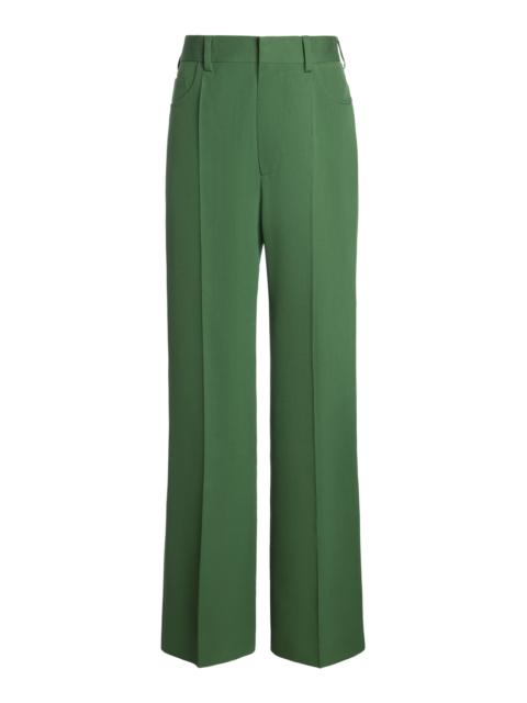Marni Belted Wool Wide-Leg Pants green