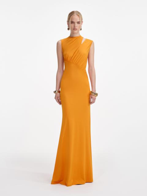 Burnt Orange Jersey Cut Out Maxi Dress