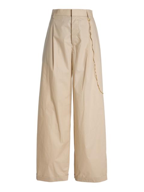 DARKPARK Danielle Wide-Leg Cotton Poplin Trousers neutral