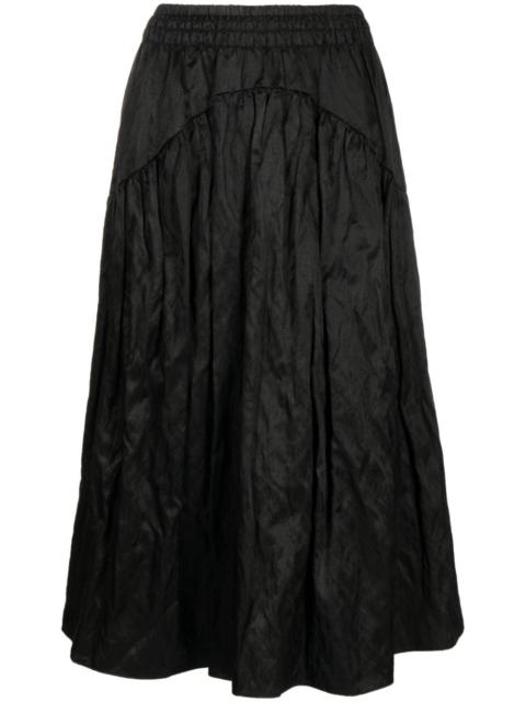 Vince elasticated-waist gathered midi skirt
