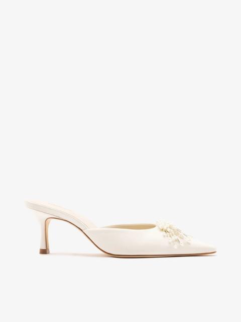 Larroudé Carine Mule White Satin