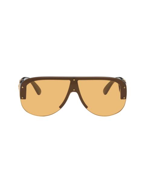 VERSACE Black Shield Aviator Sunglasses