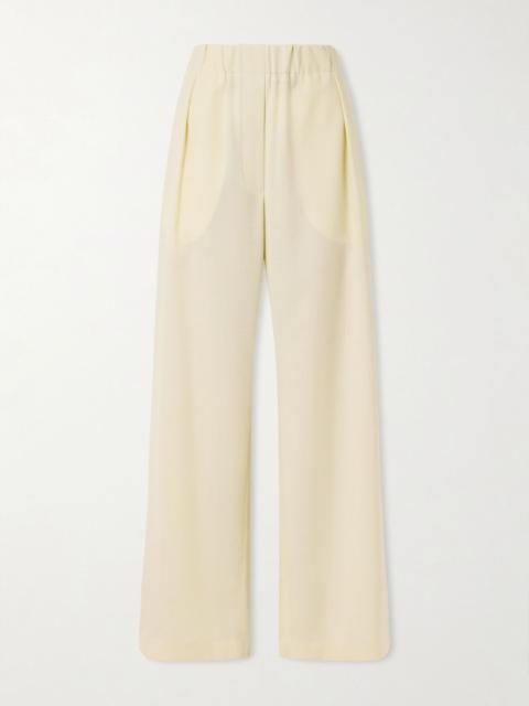 Jil Sander Wool-ripstop wide-leg pants Sand