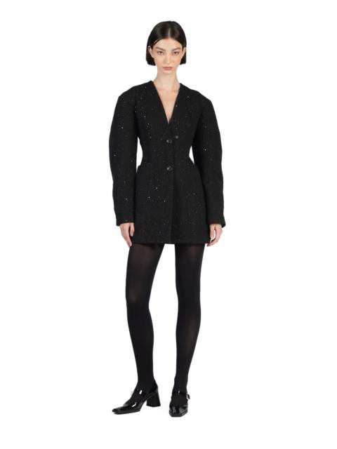 Elleme Collarless Tailored Jacket Sparkly Black