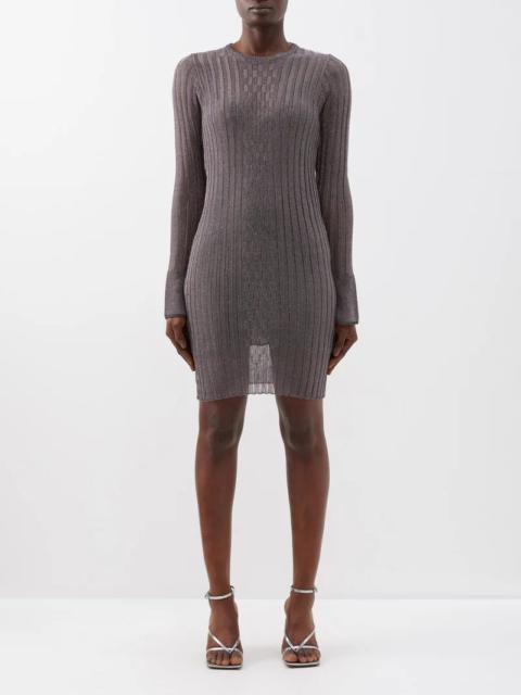 Victoria Beckham Silver Lurex Mini Dress | ssense | REVERSIBLE