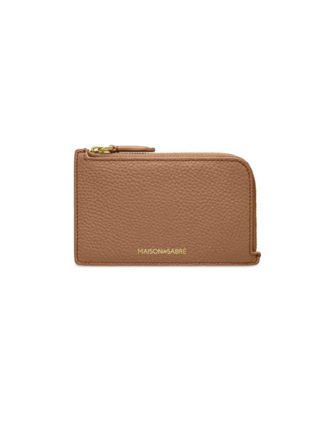 MAISON de SABRÉ Women's Leather Zip Card Holder - Sandstone Brown