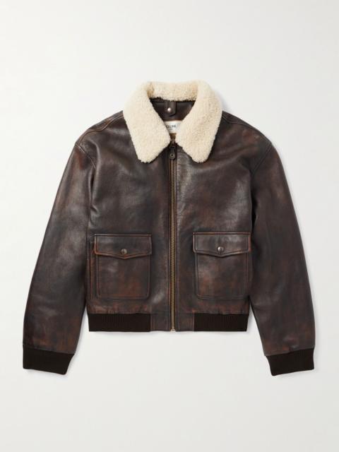 CELINE Shearling Jacket Dark brown