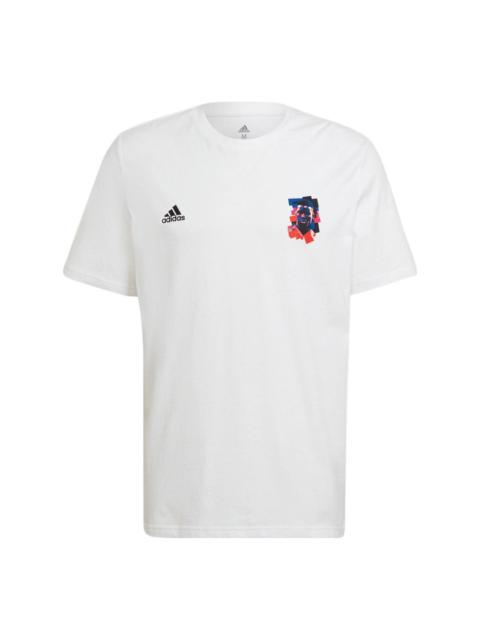 adidas adidas Paul Pogba Alphabet Printing Soccer/Football Sports Short Sleeve White HA0934