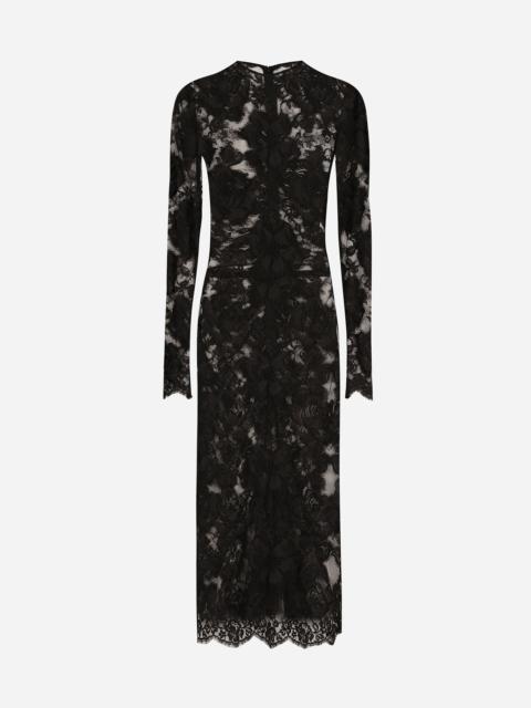 Dolce & Gabbana Calf-length floral lace dress