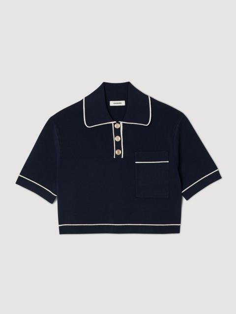 Sandro Cropped polo-neck jumper
