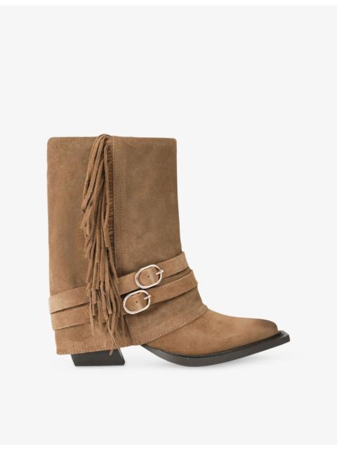 STEVE MADDEN Hadly Suede Western Boots