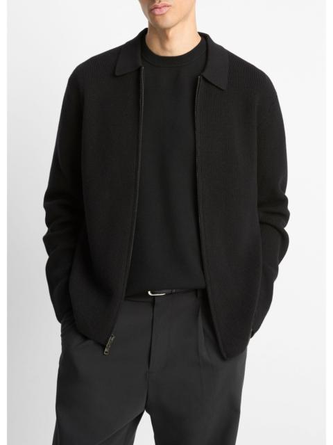 Vince Wool-Blend Two-Way Zip Cardigan