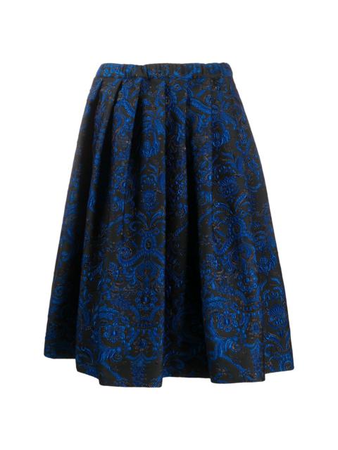 Comme Des Garçons pleated floral embroidered skirt
