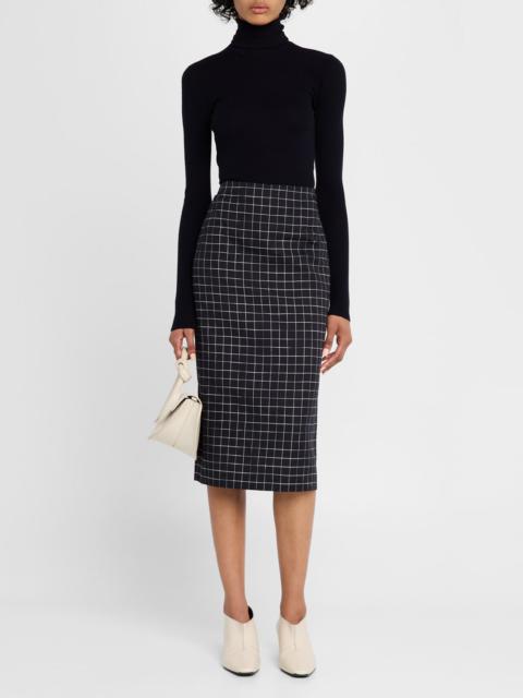 Vince Trellis Plaid Pencil Skirt