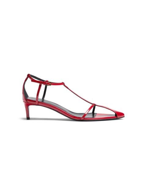 Bella T-Strap Patent Leather Sandals red