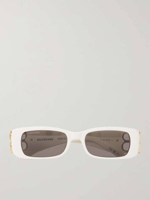 BALENCIAGA Rectangular-Frame Tortoiseshell Acetate Sunglasses