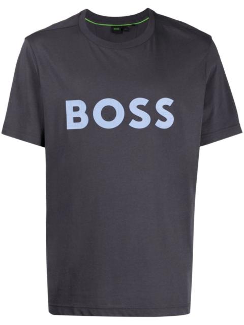 BOSS 로고 인쇄 면 T 셔츠