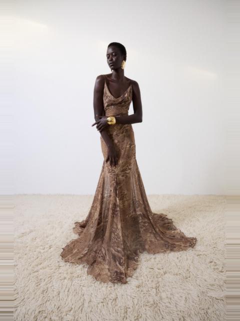 De La Vali ATTICA MAXI DRESS IN GUEPARDO SILK CHIFFON