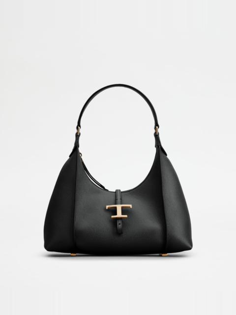 Tod's T TIMELESS HOBO BAG IN LEATHER SMALL - BLACK
