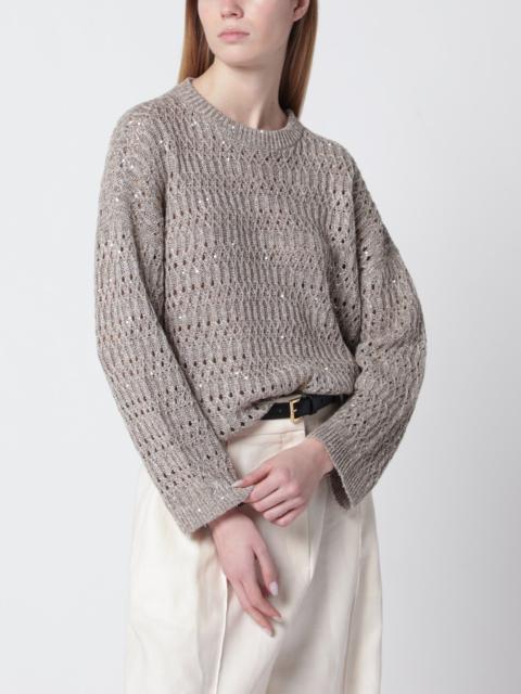 Brunello Cucinelli Crochet crewneck sweater with sequins