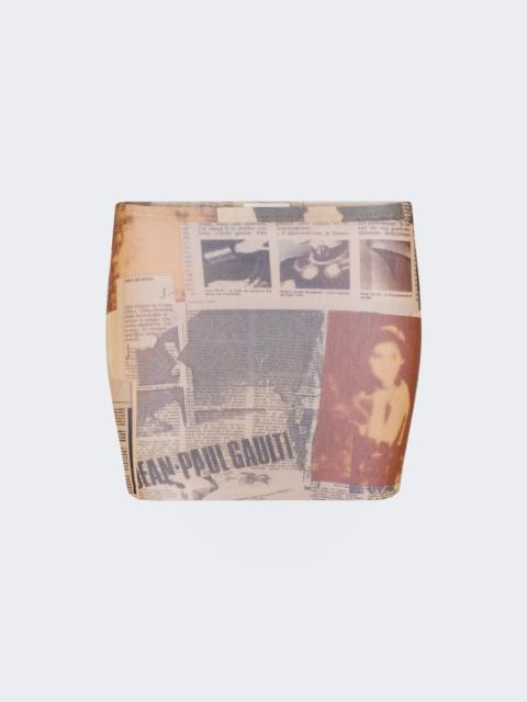 Jean Paul Gaultier Mesh Mini Skirt Journal Print