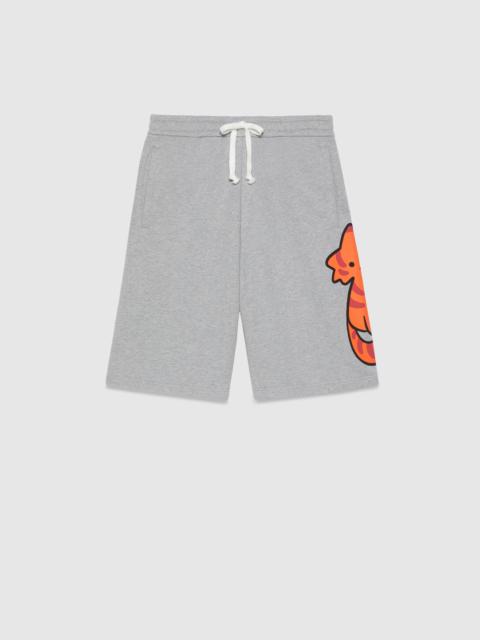 GUCCI Animal print cotton shorts
