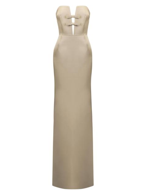 THE NEW ARRIVALS ILKYAZ OZEL Women's Noa Strapless Column Gown - Ivory Eurphoria