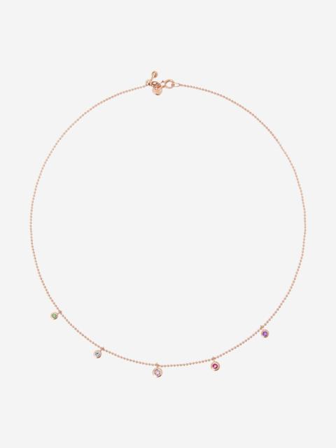 DoDo Rose Gold & Coloured Stone Bollicine Necklace