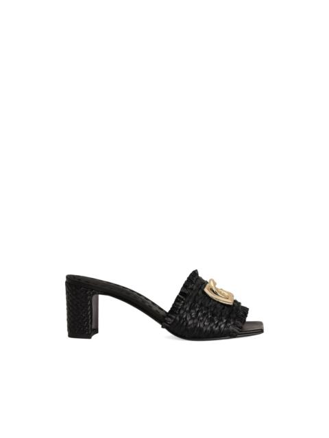 Dolce & Gabbana raffia with braid and fringe mules
