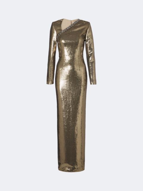 ROLAND MOURET Embellished sequined gown