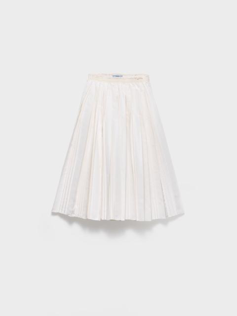 Prada Pleated silk faille skirt
