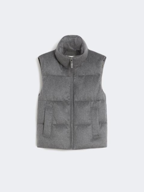 Max Mara Water-repellent padded cashmere and canvas gilet - MEDIUM GREY