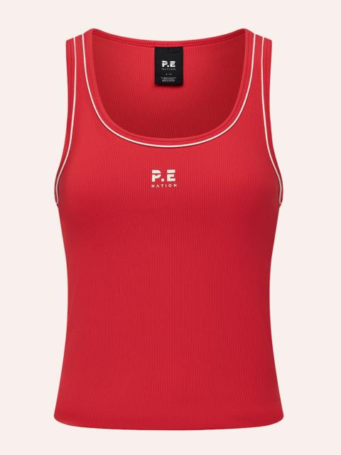 P.E NATION NEXUS RIB TANK IN COLLEGE RED