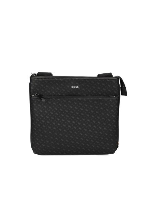 BOSS monogram-pattern messenger bag