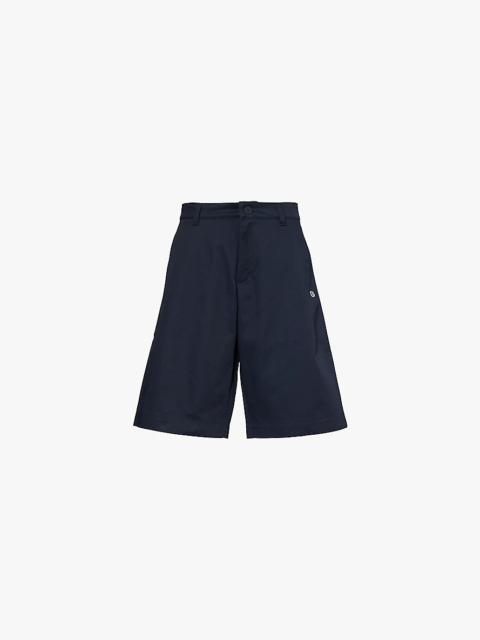 Champion Brand-appliqué mid-rise cotton-blend shorts