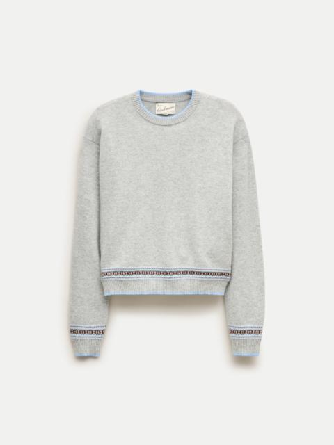 J.CREW Perfect cashmere crewneck with Fair Isle trim