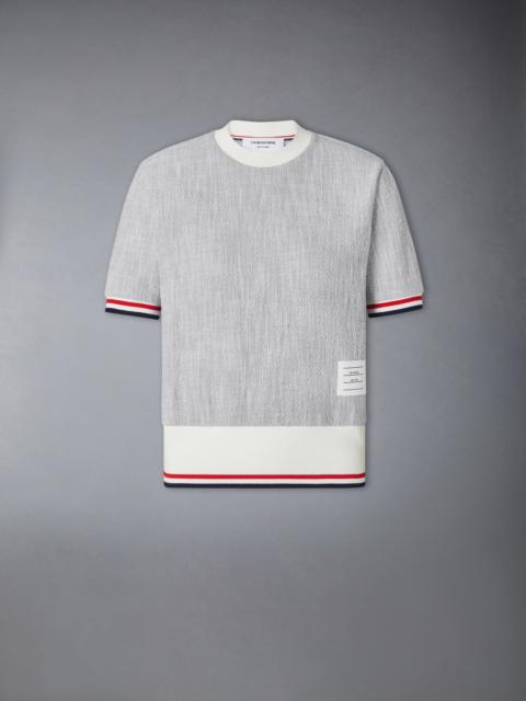 Thom Browne COTTON TWEED RWB CUFF TEE