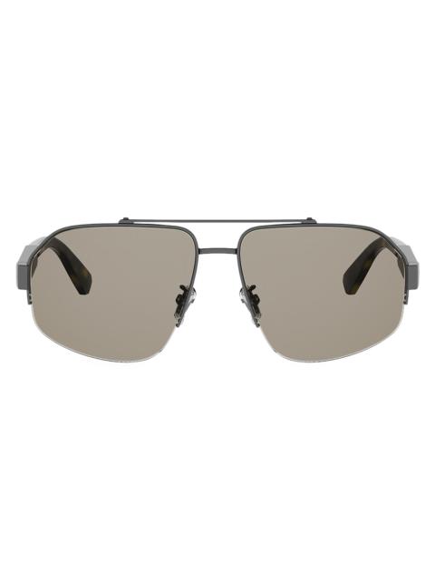 BVLGARI Men's 59MM Polarized Aviator Sunglasses - Matte Dark Ruthenium Brown