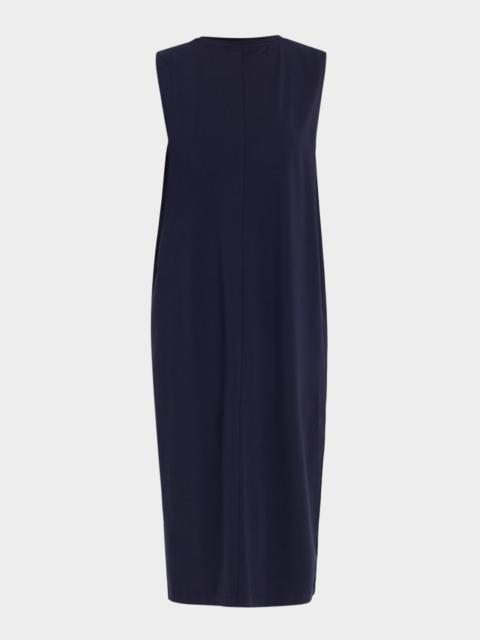 EILEEN FISHER Sleeveless High-Neck Jersey Midi Shift Dress