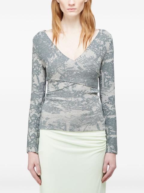 ECKHAUS LATTA abstract-print wrap-around T-shirt